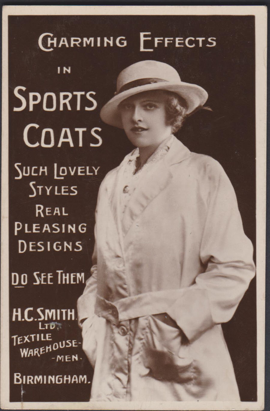 Postcard - Birmingham - Advertising H.C. Smith Ltd Sports Coats